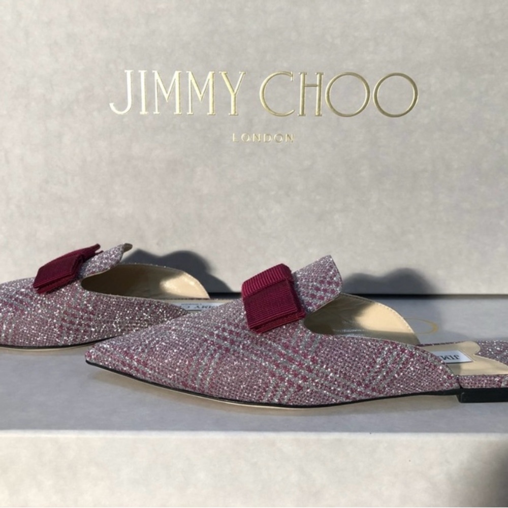 Jimmy Choo Galaxy Flats Glitter Slippers